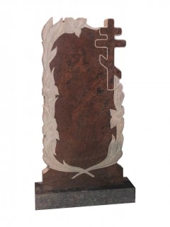Барельеф №7 Лилия и крест (1000х500х50) ― Памятники в Новосибирске из натурального гранита Shanxi black (Шанcи Блэк) Компания Ритуал - Сибирь
